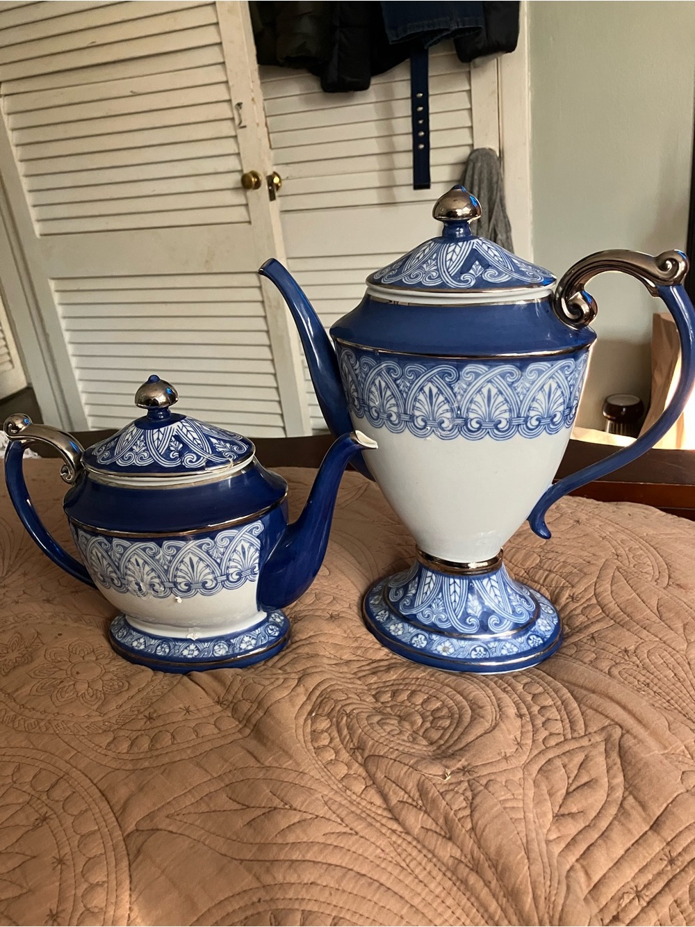 Bombay Co Arabesque Tile Coffee Pot and Tea Pot